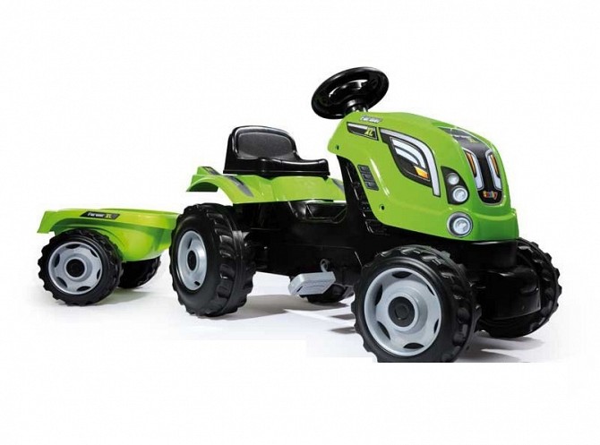 Трактор педальный с прицепом XL зеленый 710111 Smoby - изображение 1