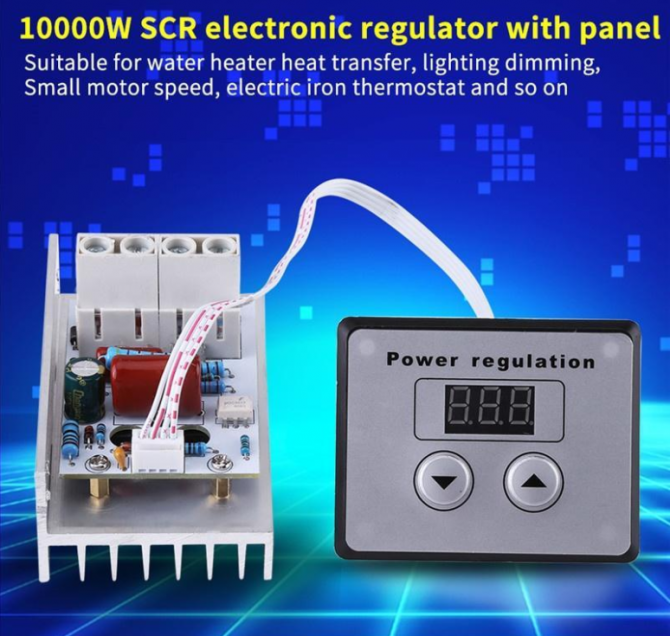 Регулятор напряжения, скорости, температуры, диммер AC220 В10000 Вт80A - изображение 1