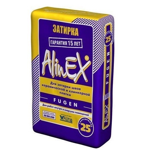 Затирка для кафеля (2,5кг)AlinEX "Fugen" цвет тёмно коричневый - изображение 1