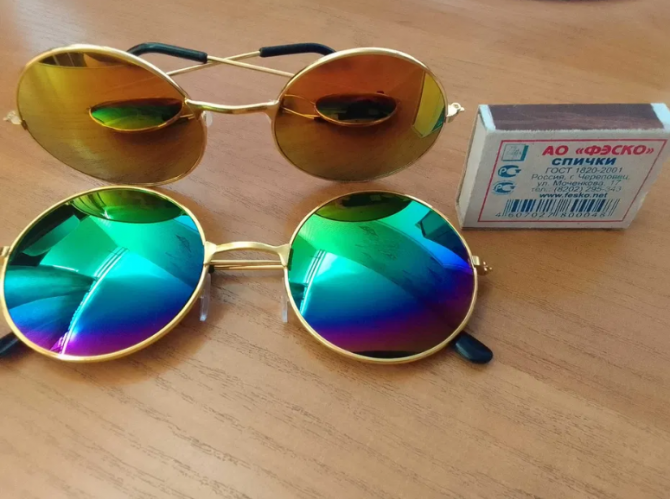 Очки круглые от солнца солнцезащитные "а-ля Джон Леннон", 2 цвета - изображение 1