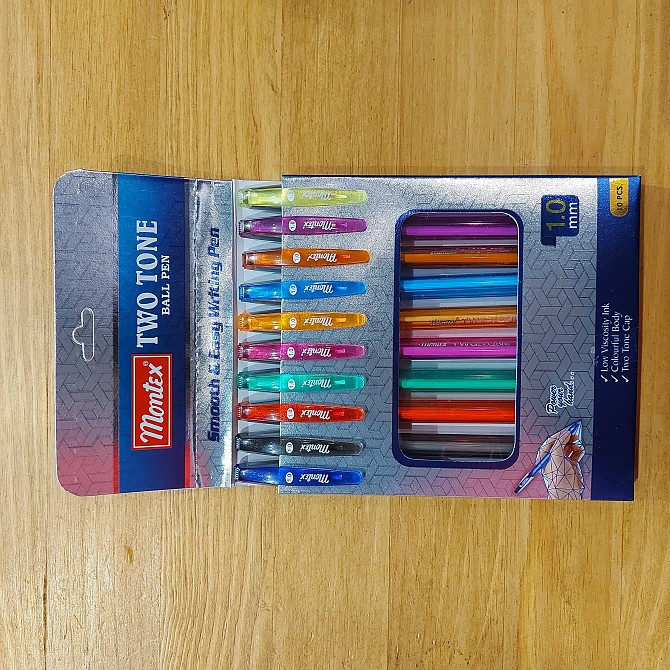 Набор цветных шариковых ручек "Montex". 10 цветов. Ручки Разноцветные. - изображение 1